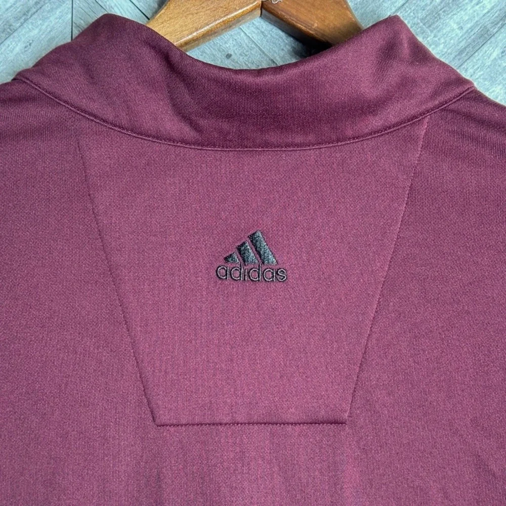 Adidas‎ Golf Climalite Mens XL Burgundy Quarter Zip Pullover VB National Maroon